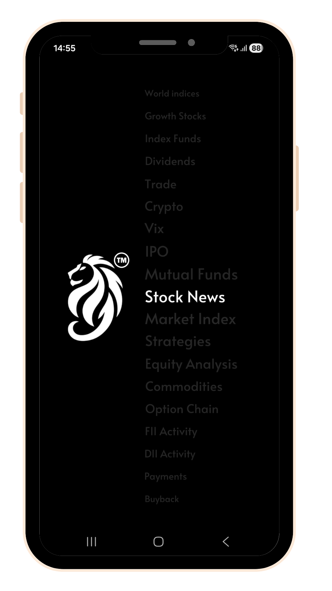 InStocks app screen mockup